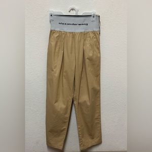Alexander Wang Beige Logo Elastic Carrot Trousers Size M